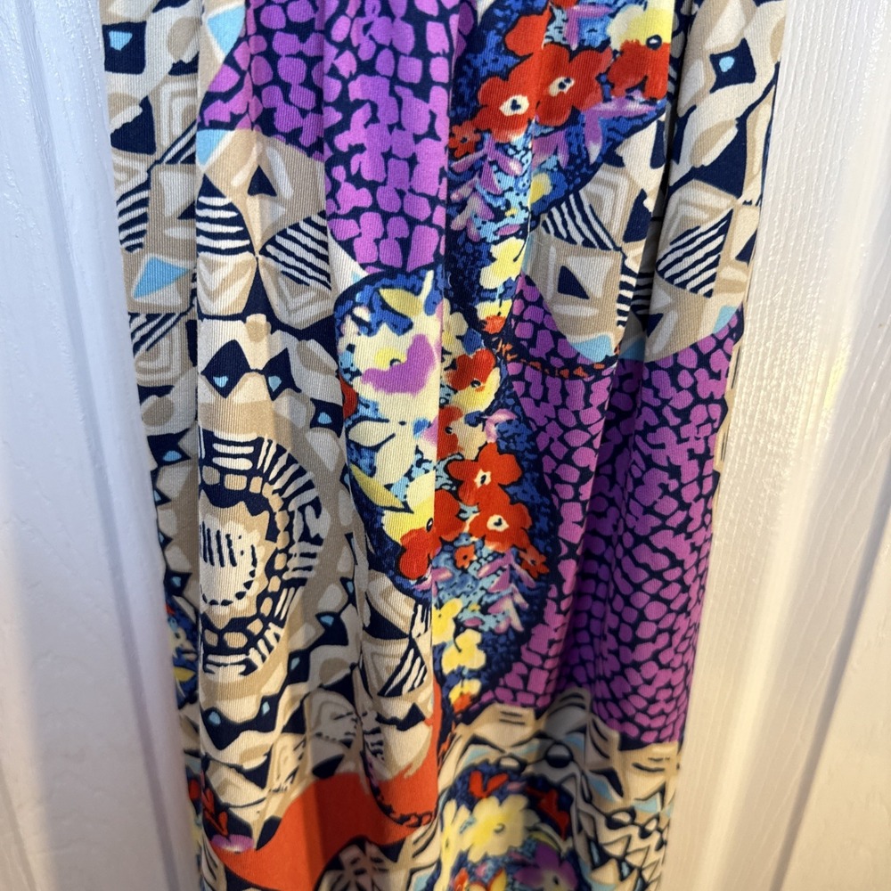 ECI New‎ York Size 10 Multi-Color Striped Sleeveless Sheath Dress Beaded - Picture 2 of 15